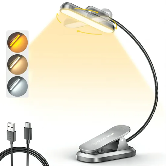 Reading Light, Rechargeable Book Light for Reading in Bed
