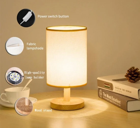 Стильный светодиодный деревянный прикроватный минимальный роскошный домашний декор, переключатель управления, лампа для чтения